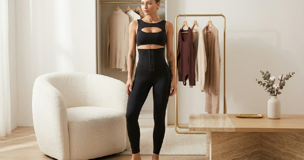 Модел, демонстриращ оформящия ефект на клин Diosa Active